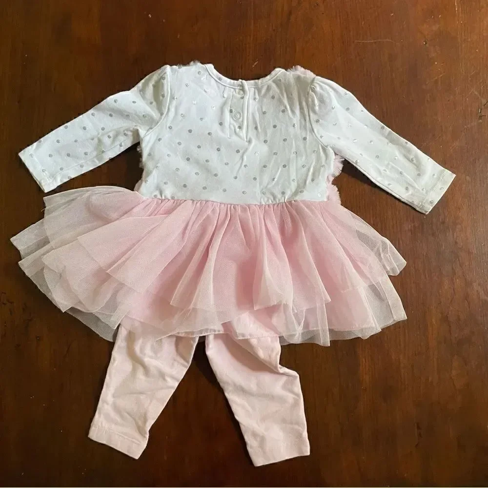 Nanette Lepore Girls Baby/ Toddler Occasion Dress Faux Fur Tutu Size 12 M